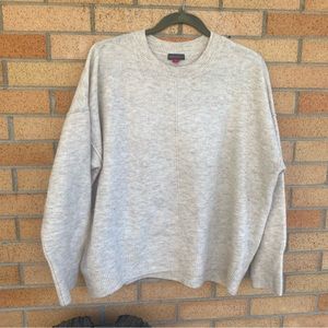 Vince Camuto Center Seam Beige Heather Crew Neck Size L